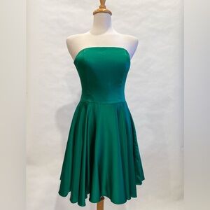 Jovani Strapless Dress in Emerald Green